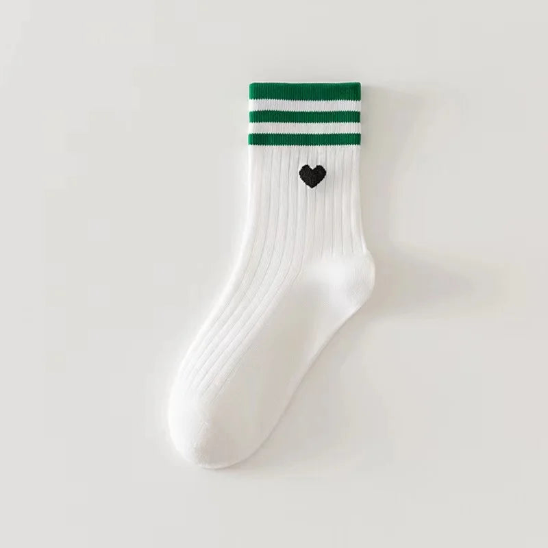 Chaussettes Cœur – Rayures colorées