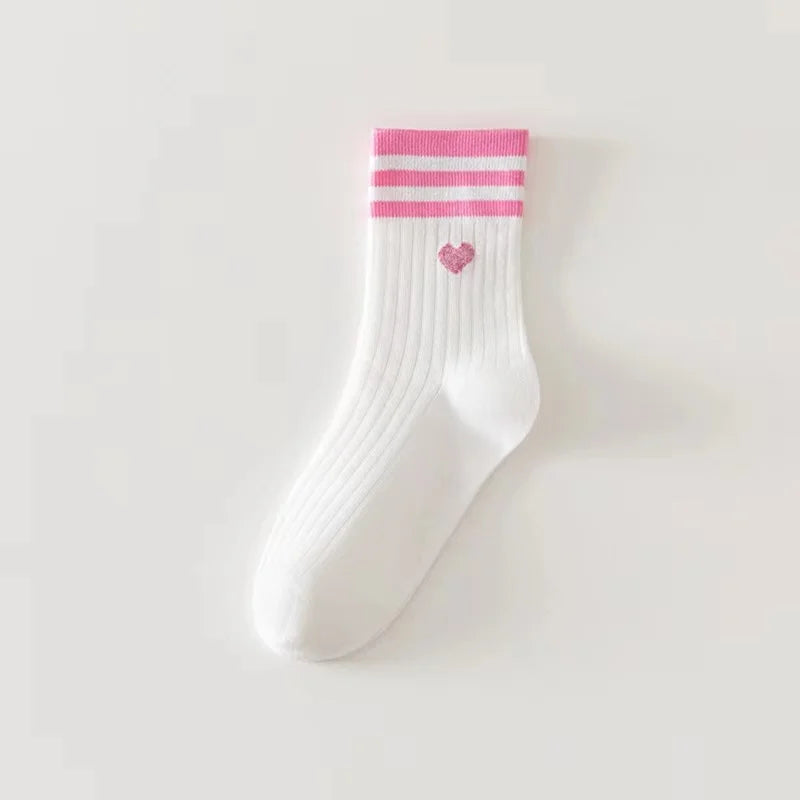 Chaussettes Cœur – Rayures colorées