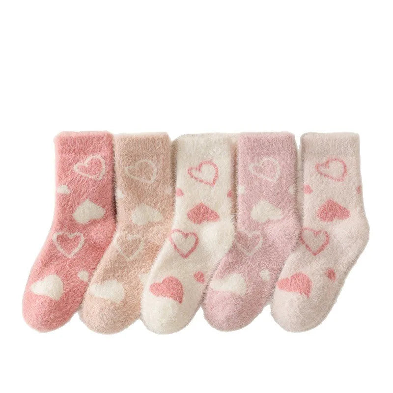Chaussettes Cœur – Couleurs claires – Pack 5 paires