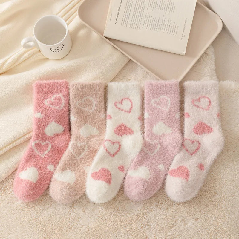 Chaussettes Cœur – Couleurs claires – Pack 5 paires